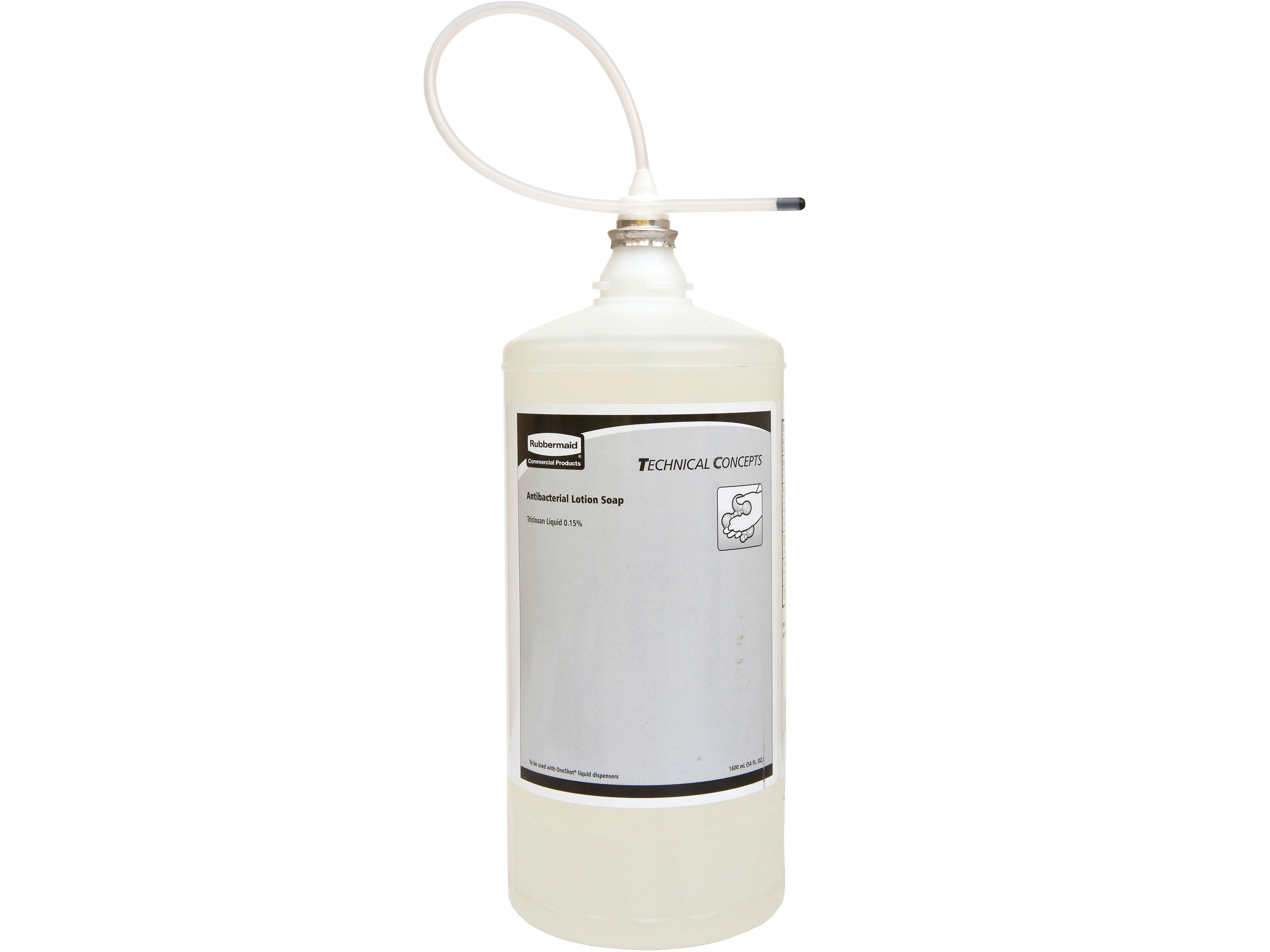 Rubbermaid Antibacterial Liquid Hand Soap Refill for OneShot Dispenser, Floral Scent, 4/Carton(2018582)
