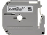 Brother P-touch M-931 Label Maker Tape, 1/2" x 26-2/10', Black on Silver (M-931)