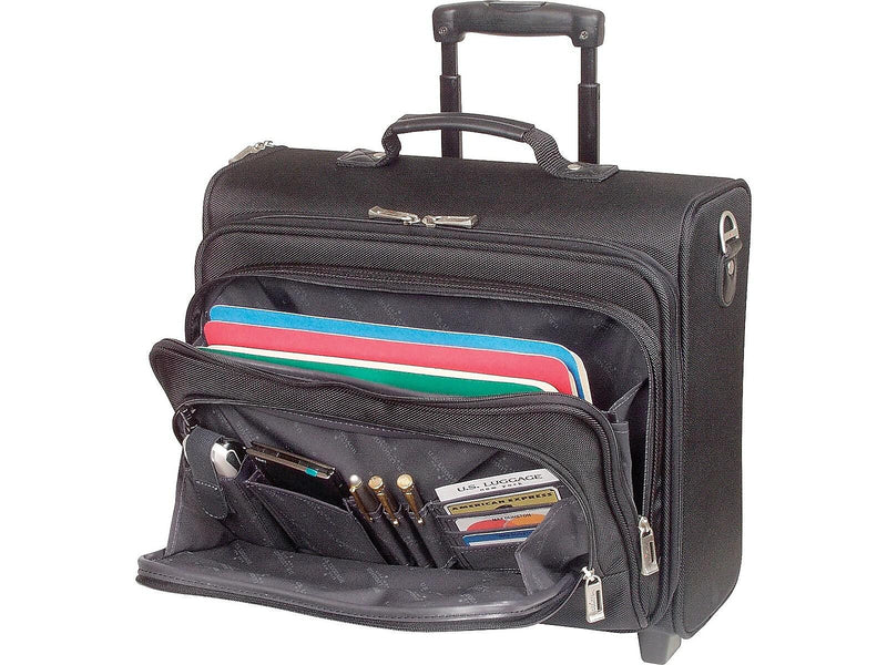 Solo New York Midtown Collection Columbus Laptop Rolling Briefcase, Black Polyester (B64-4)