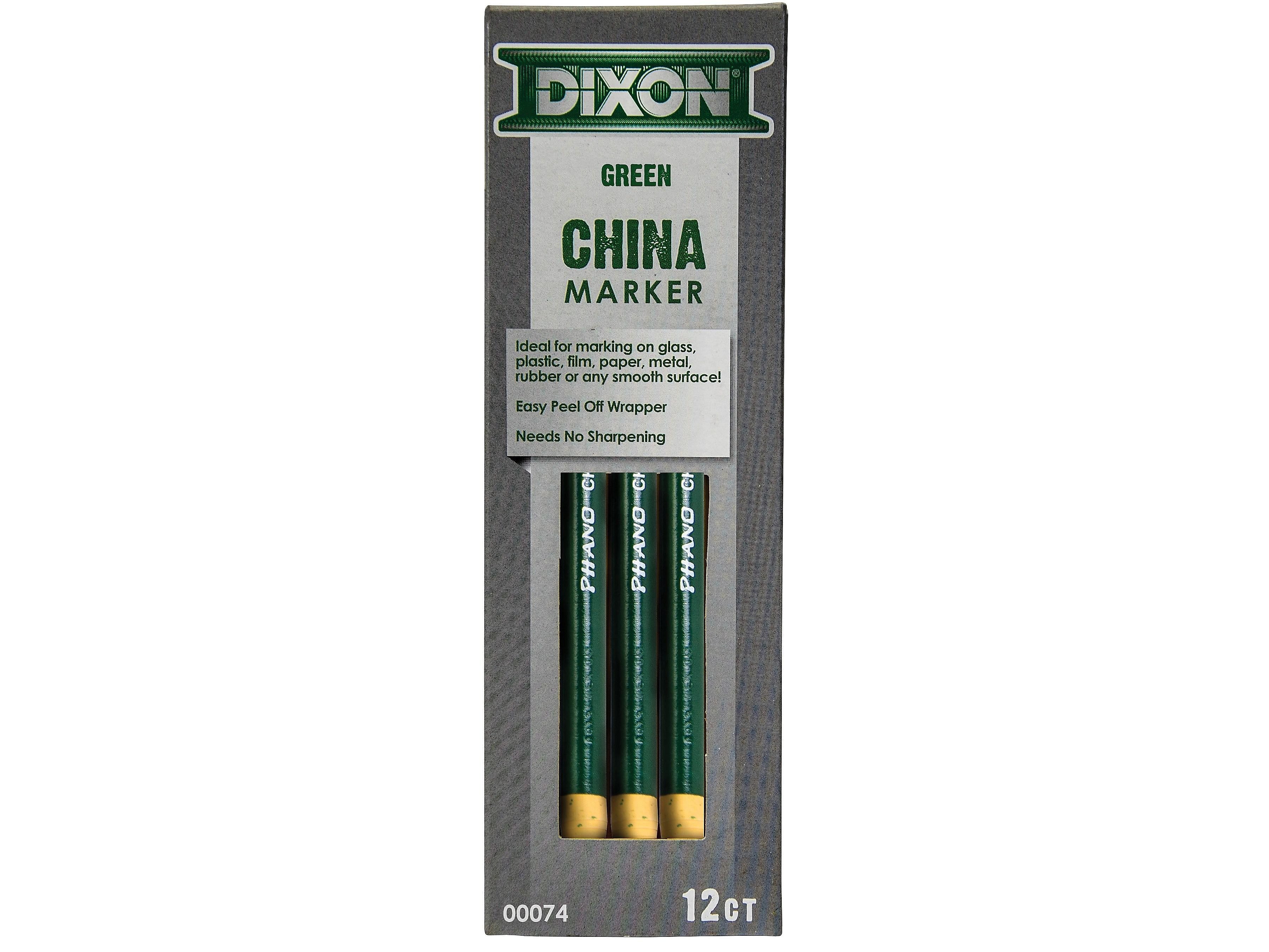 Dixon Phano Bold Tip China Markers, Green, Dozen (00074)