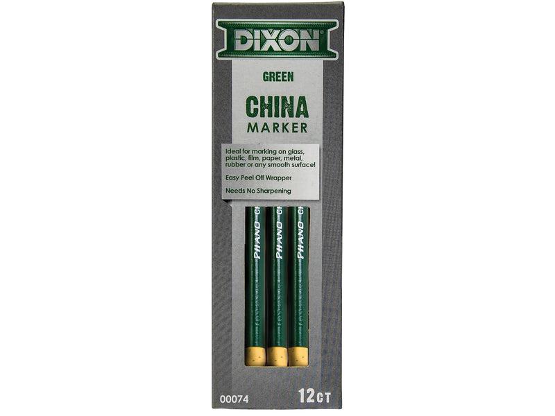 Dixon Phano Bold Tip China Markers, Green, Dozen (00074)