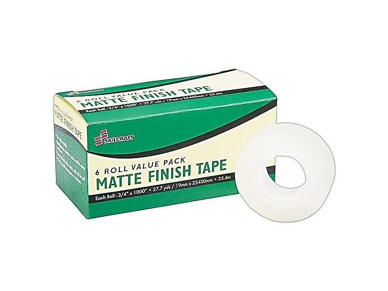 AbilityOne Desktop Transparent Clear Tape, 0.75" x 27.7 yds., 1" Core, Clear, 6 Rolls/Pack (NSN5806226)
