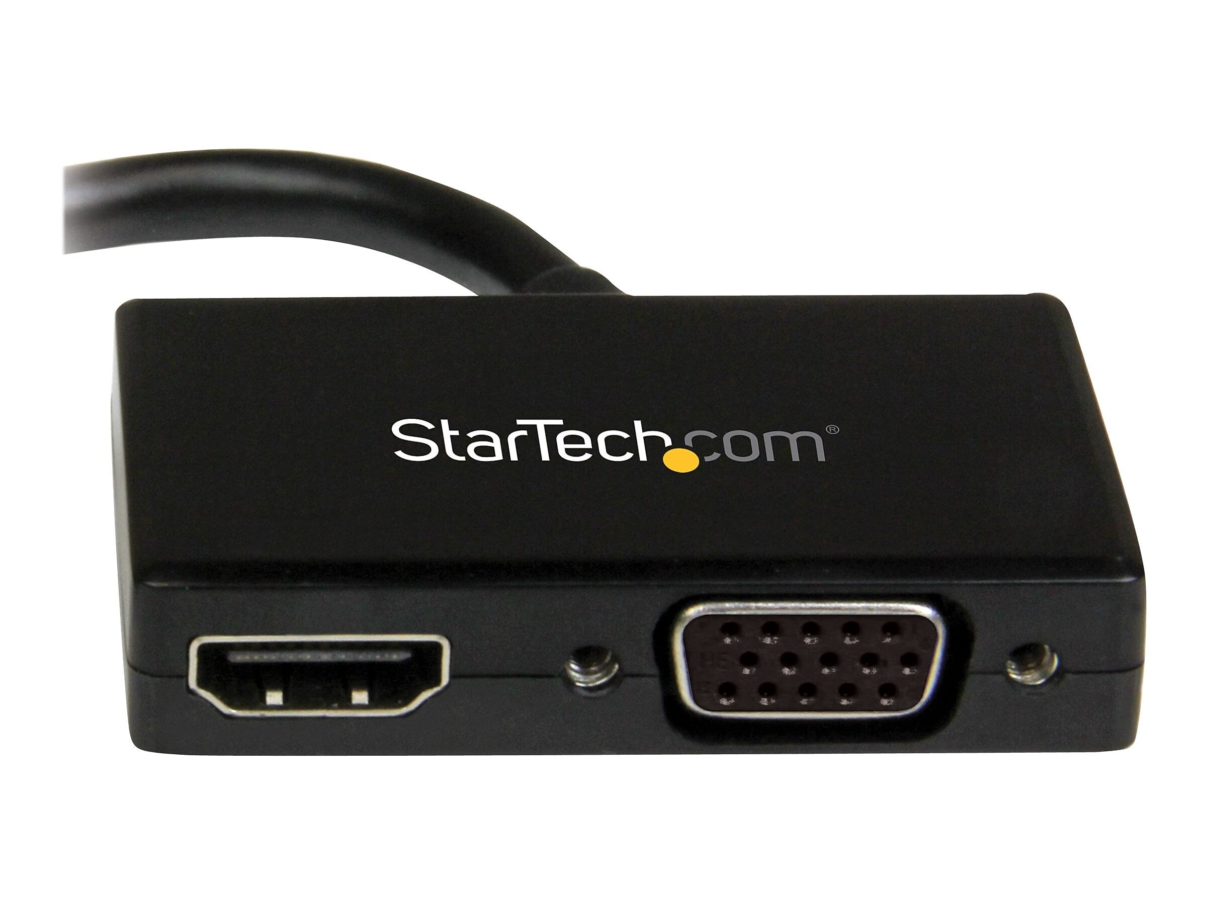 StarTech Mini DisplayPort to HDMI or VGA DisplayPort Adapter, Male to Female (MDP2HDVGA)