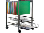 Advantus 2-Shelf Metal Mobile File Cart with Lockable Wheels, Black (AVT34075)