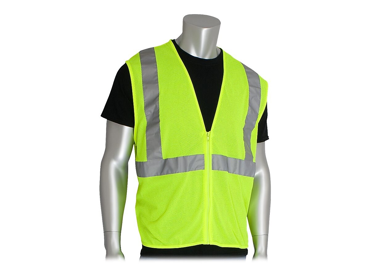 Protective Industrial Products High Visibility Sleeveless Safety Vest, ANSI Class R2, Orange, Large, 50/Pack (302-0702ZOR-L-XX)