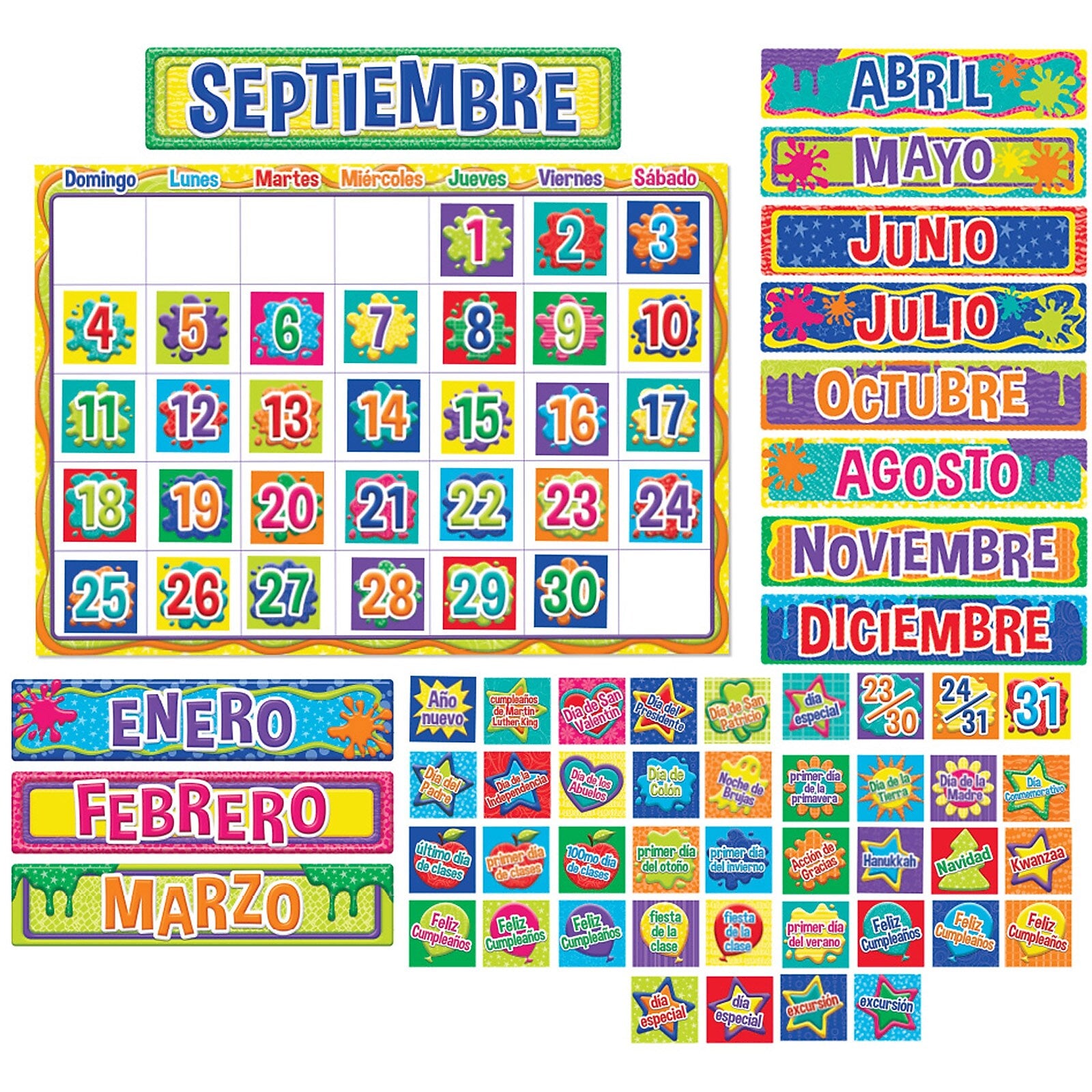 Eureka Color My World Spanish Calendar Bulletin Board Set, 83 pieces (EU-847048)