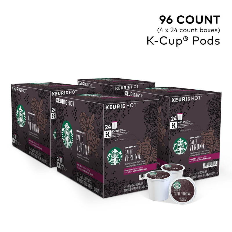 Starbucks Caffe Verona Coffee Keurig® K-Cup® Pods, Dark Roast, 96/Carton (SBK011111160CT)