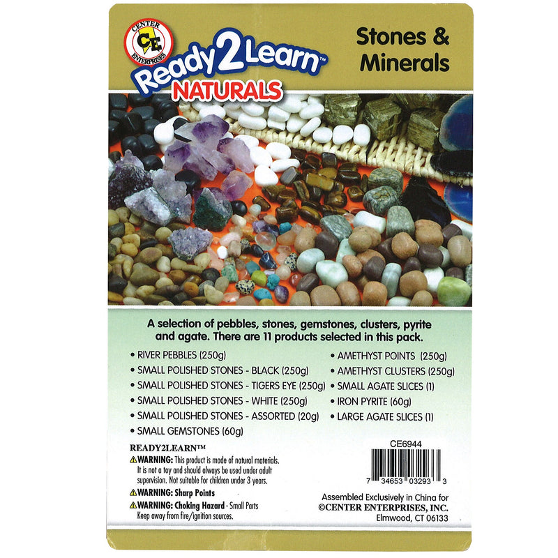 Center Enterprises Ready2Learn Natural Assortments, Stones & Minerals, 11/Pack (CE-6944)