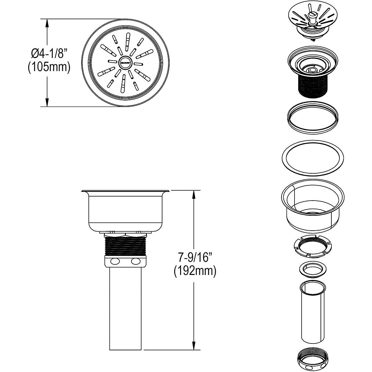 Elkay Residential Drain Fitting Type 304 Kitchen (LKPD1)