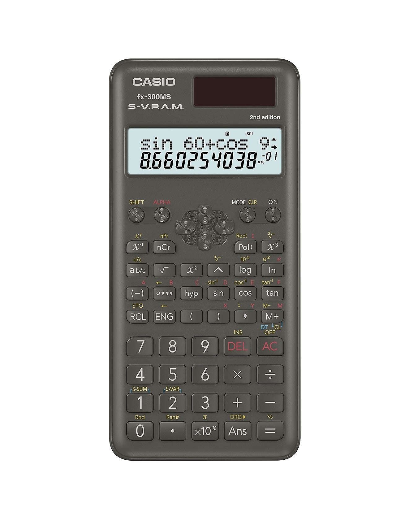 Casio FX 300MSPLUS2 12 Digit 2-Line Display Scientific Calculator, Black