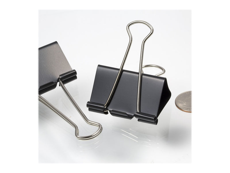 Officemate Binder Clips, Large, Black, 12/Box (99100)