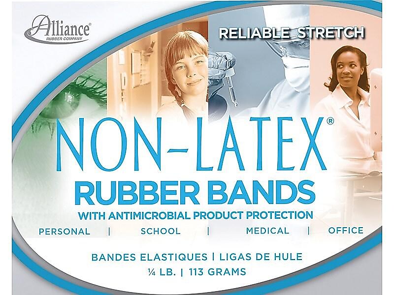 Alliance Rubber Non-Latex Multi-Purpose #64 Rubber Bands, 3.5" x 0.25", Non-Latex, Cyan Blue, 95/Pack (42649)
