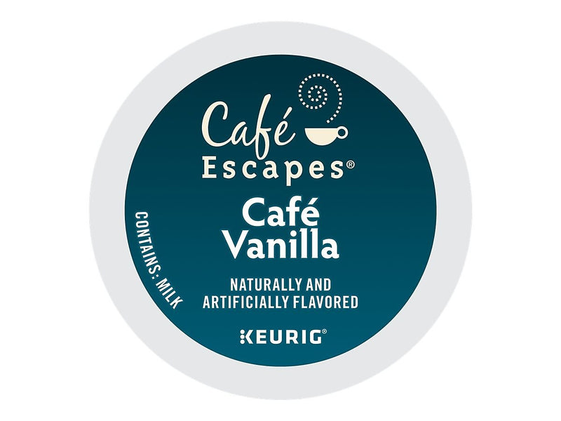 Cafe Escapes Café Vanilla Coffee, Keurig® K-Cup® Pods, 24/Box (6812)
