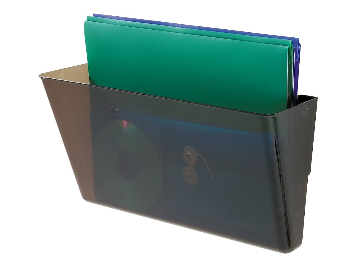 Deflect-O Stackable DocuPocket Plastic Wall File, 1-Pocket, Smoke (73202)