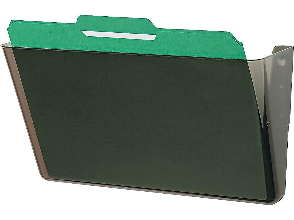 Deflect-O Stackable DocuPocket Plastic Wall File, 1-Pocket, Smoke (73202)