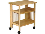 Winsome Mission 2-Shelf Wood Mobile Printer Stand with Lockable Wheels, Natural (81628)