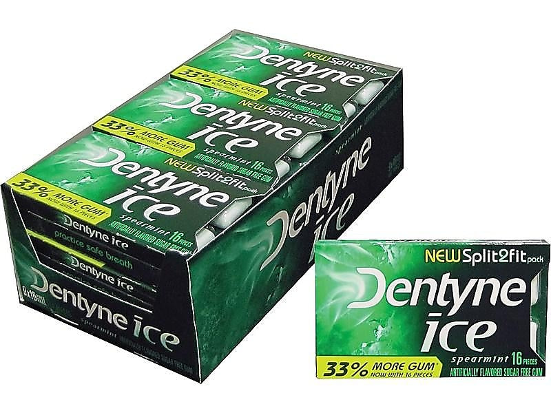 Dentyne Ice Sugar Free Spearmint Gum, 9 Packs/Box (VAM05114)