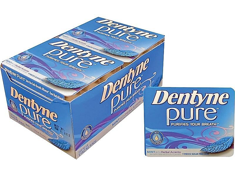 Dentyne Pure Sugar Free Mint With Herbal Accents Gum, 10 Packs/Box (VAM05102)