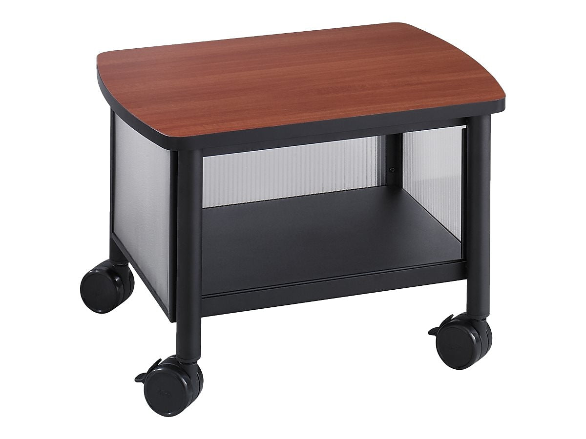 Safco Impromptu Metal Mobile Printer Stand with Lockable Wheels, Black/Cherry (1862BL)