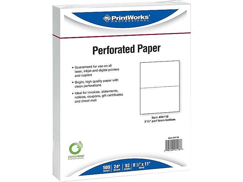 Printworks Professional 8.5" x 11" Multipurpose Paper, 24 lbs., 92 Brightness, 500/Ream, 5 Reams/Carton (04118P)