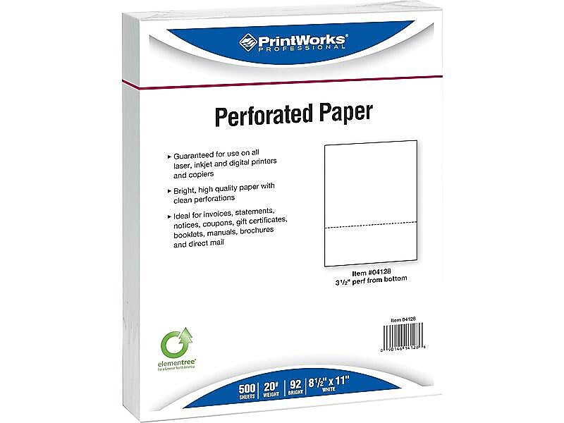 Printworks Professional 8.5" x 11" Multipurpose Paper, 20 lbs., 92 Brightness, 2500/Carton (04128)