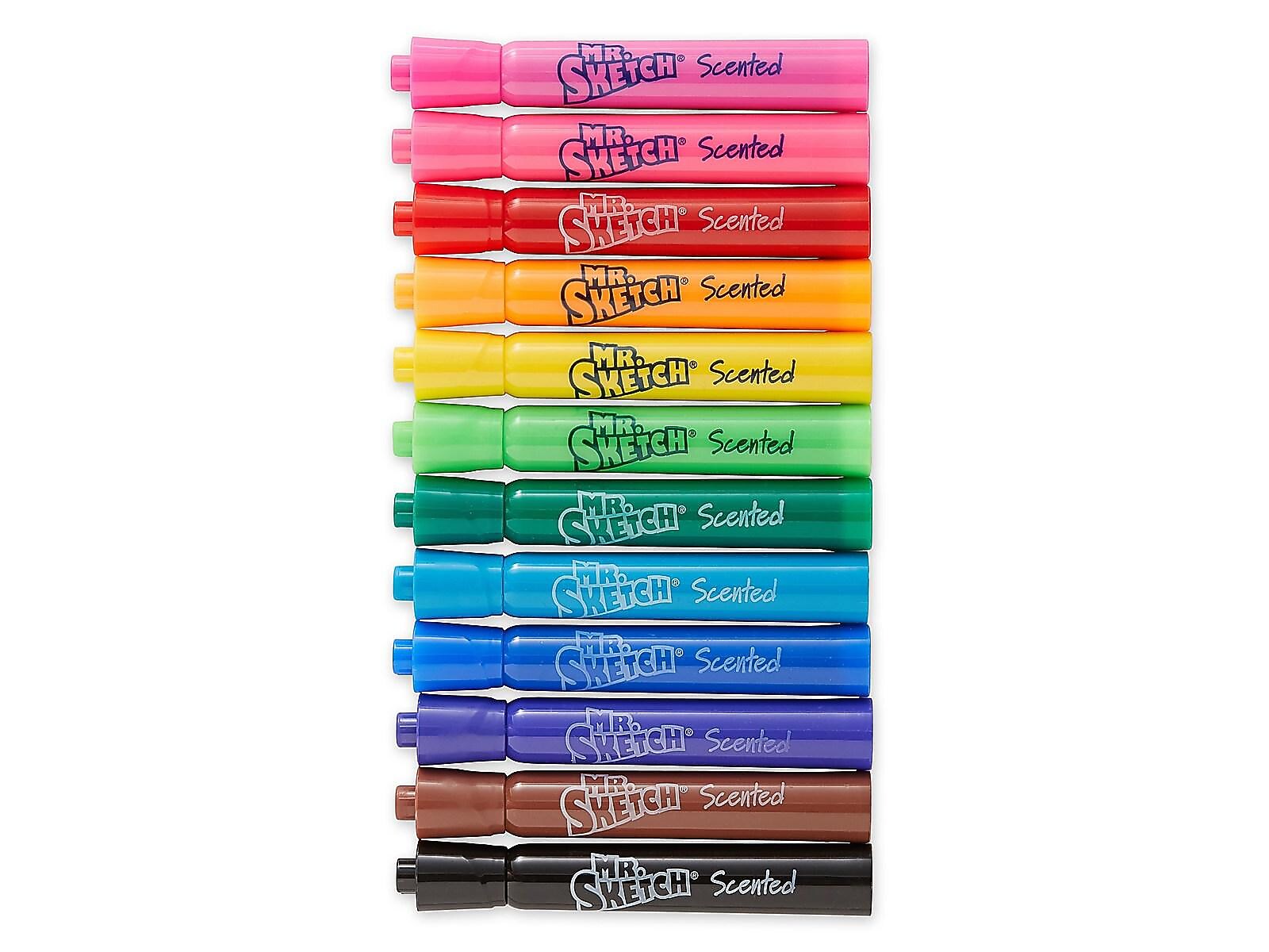 Mr. Sketch Scented Water Based Markers, Chisel, Assorted Colors, 12/Pack (1905069)