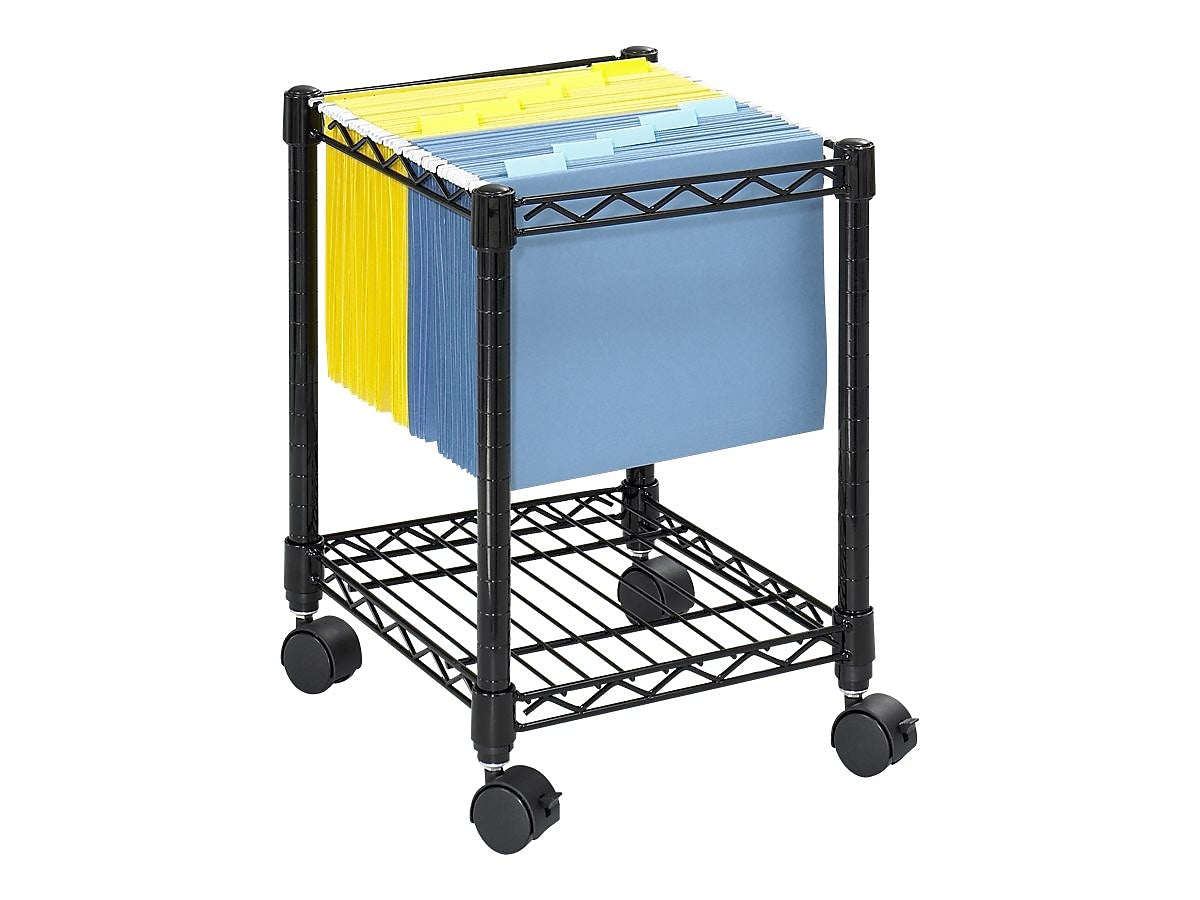 Safco Metal Mobile File Cart with Lockable Wheels, Black (SAF5277BL)