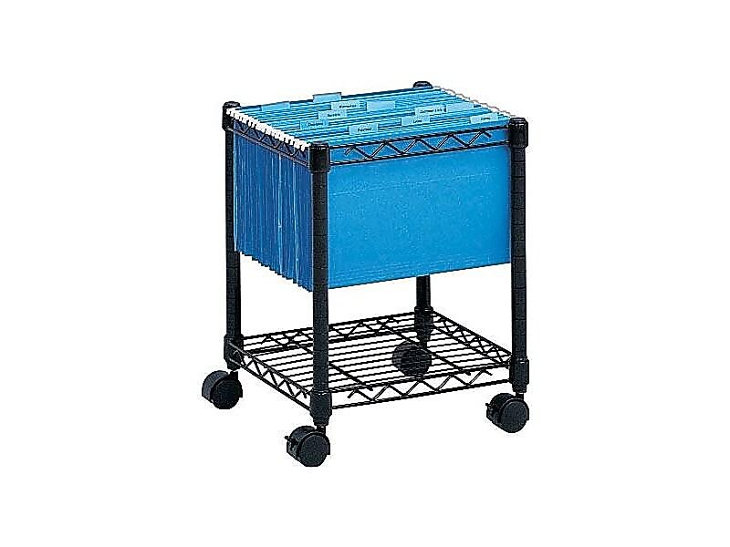 Safco Metal Mobile File Cart with Lockable Wheels, Black (SAF5277BL)