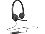 Logitech H340 Computer Headset, Over-the-Head, Black (981-000507)