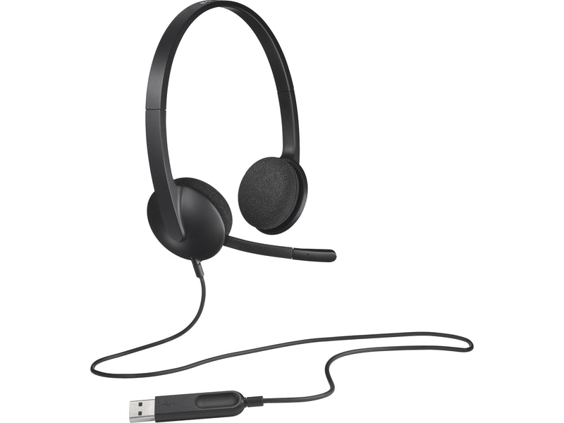 Logitech H340 Computer Headset, Over-the-Head, Black (981-000507)
