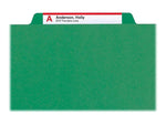 Smead 100% Recycled Pressboard Classification Folders, 2/5-Cut Tab, Letter Size, 2 Dividers, Green, 10/Box (14063)