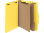 Smead 100% Recycled Heavy Duty Pressboard Classification Folder, 2-Dividers, 2" Expansion, Letter Size, Yellow, 10/Box (14064)