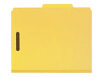 Smead 100% Recycled Heavy Duty Pressboard Classification Folder, 2-Dividers, 2" Expansion, Letter Size, Yellow, 10/Box (14064)