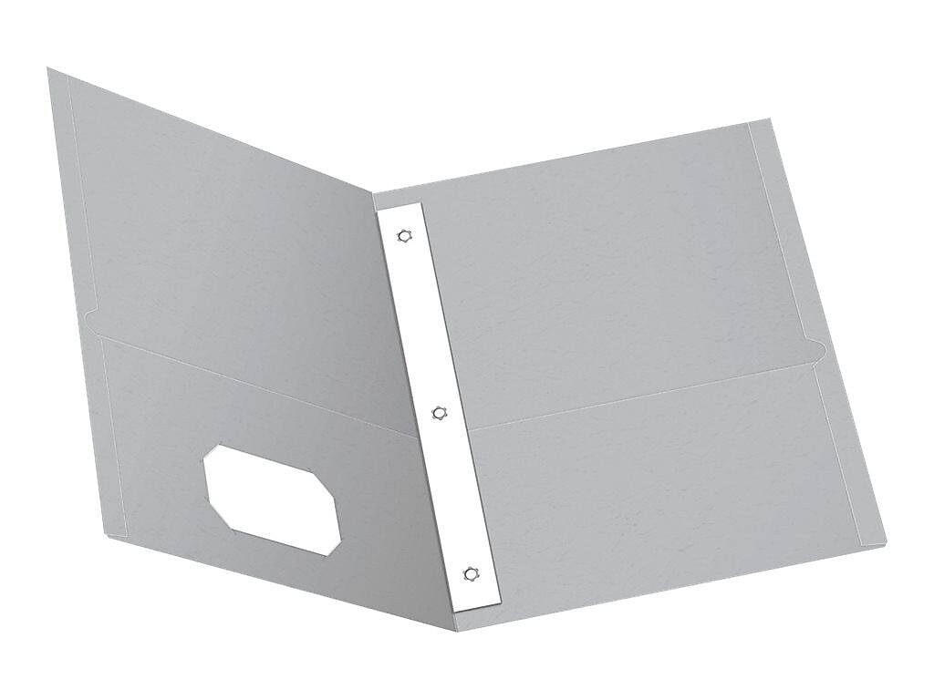 Oxford Twin Fastener Folders, Gray, 25/Box (OXF 57705)