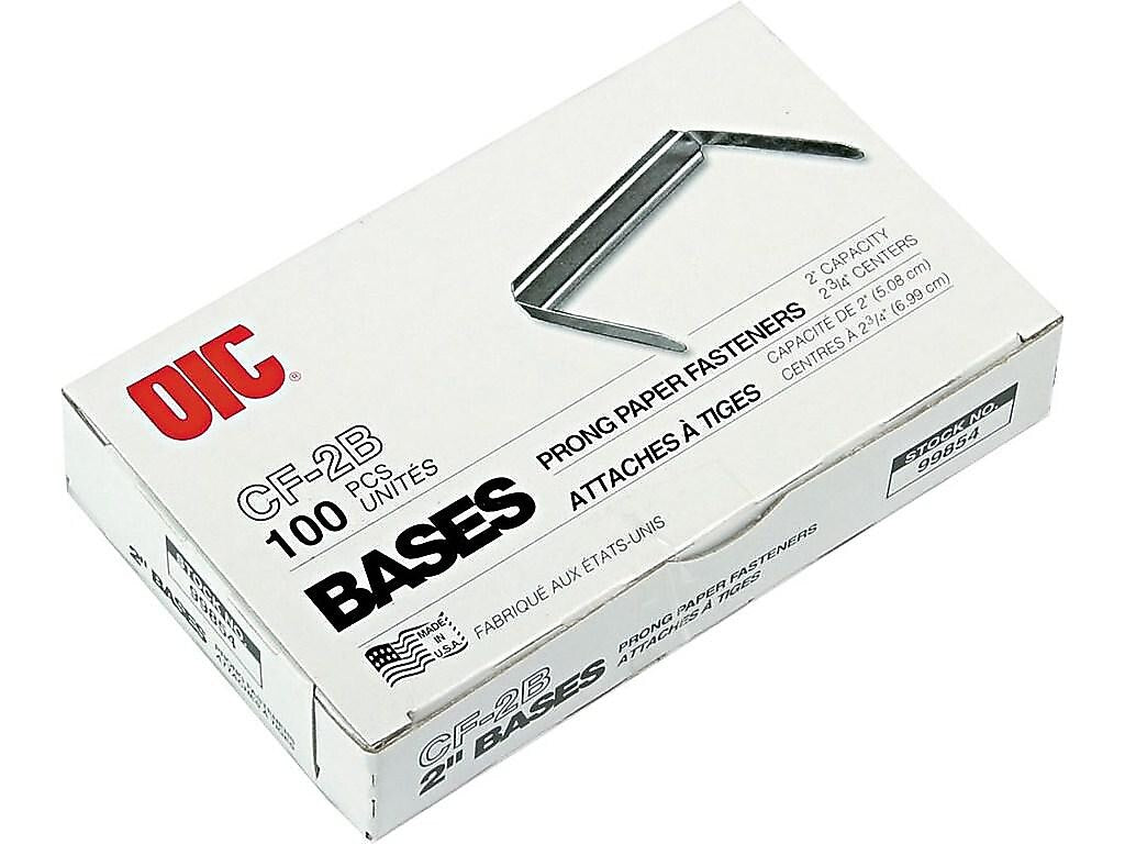 Officemate Prong Fasteners, Silver, 100/Box (99854)