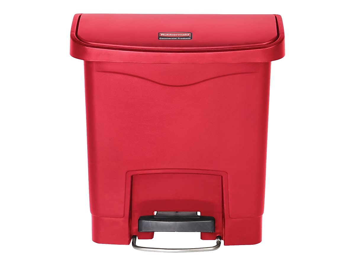 Rubbermaid Slim Jim Step-On Indoor Step Trash Can, Red Resin, 4 Gal. (1883563)