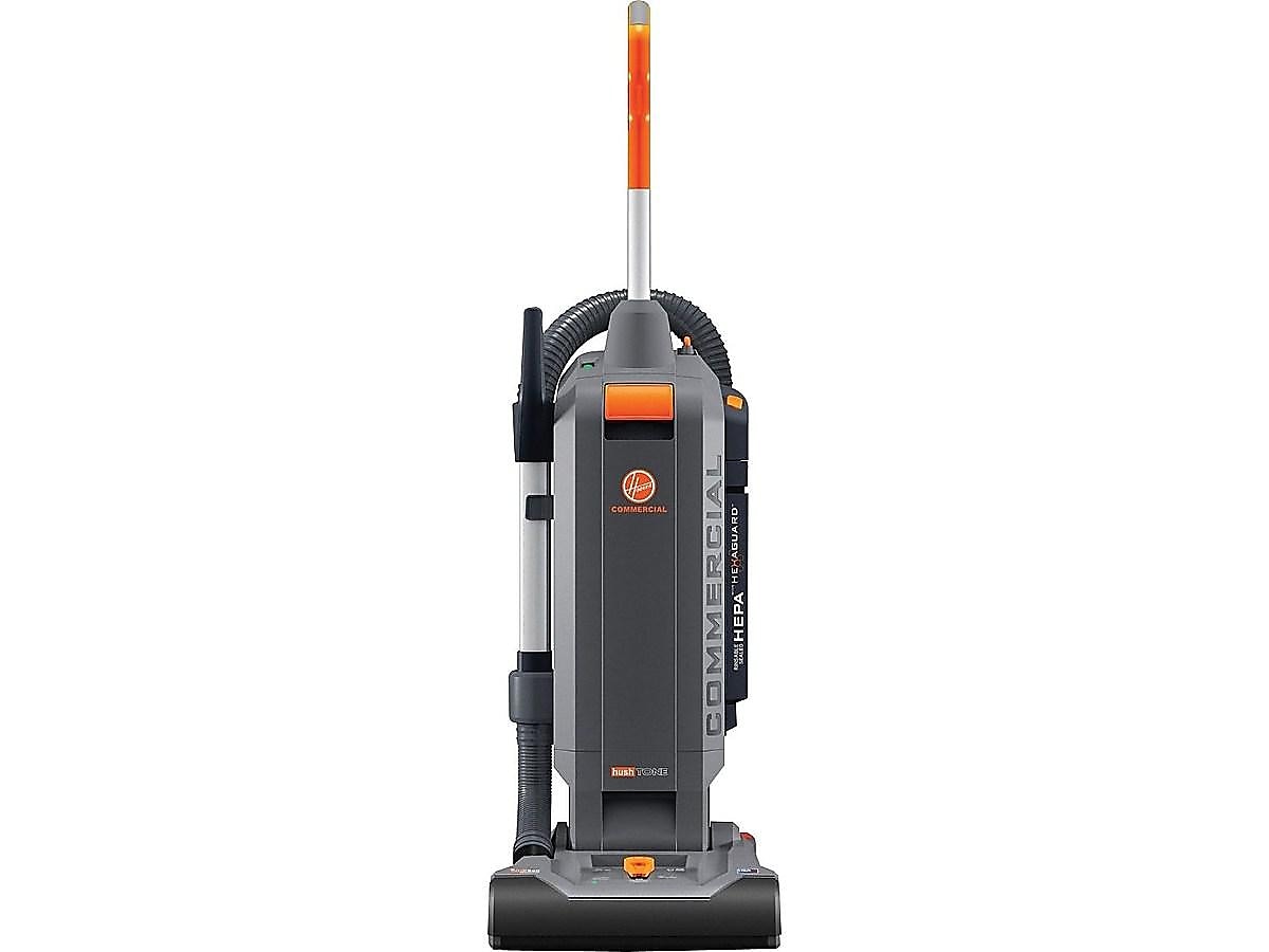 Hoover Commercial HUSHTONE 13+ Upright Vacuum, Gray/Orange (CH54113)