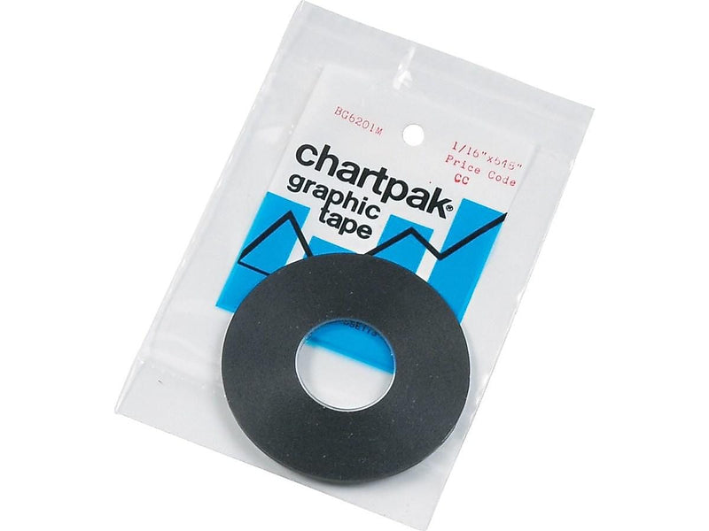 Chartpak Graphic Art Tape, 0.06" x 18 Yds., Black (BG6201M)