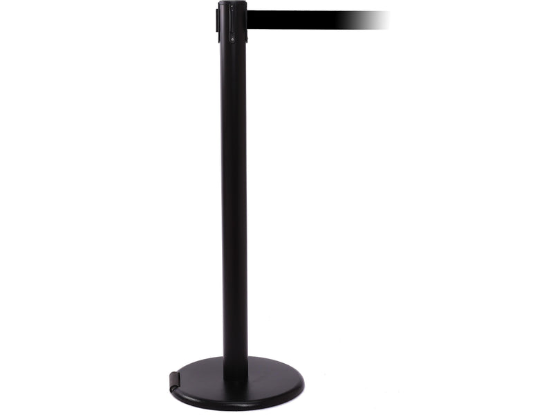 RollerPro 250 Black Rolling Retractable Belt Barrier with 11' Black Belt (ROL250B-BK)