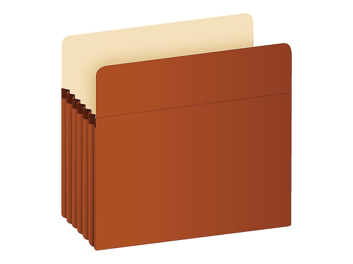 Pendaflex Reinforced File Pocket, 5 1/4" Expansion, Letter Size, Brown (PFXS34G)