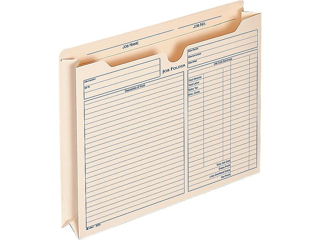 Adams Pre-Printed Heavy Duty Reinforced File Pocket, 2" Expansion, Letter Size, Manila, 15/Pack (9294E)