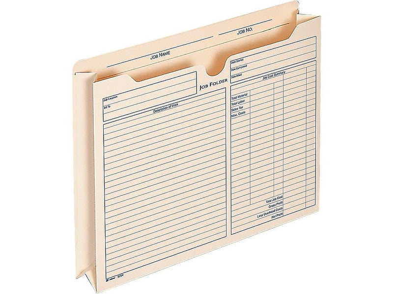 Adams Pre-Printed Heavy Duty Reinforced File Pocket, 2" Expansion, Letter Size, Manila, 15/Pack (9294E)
