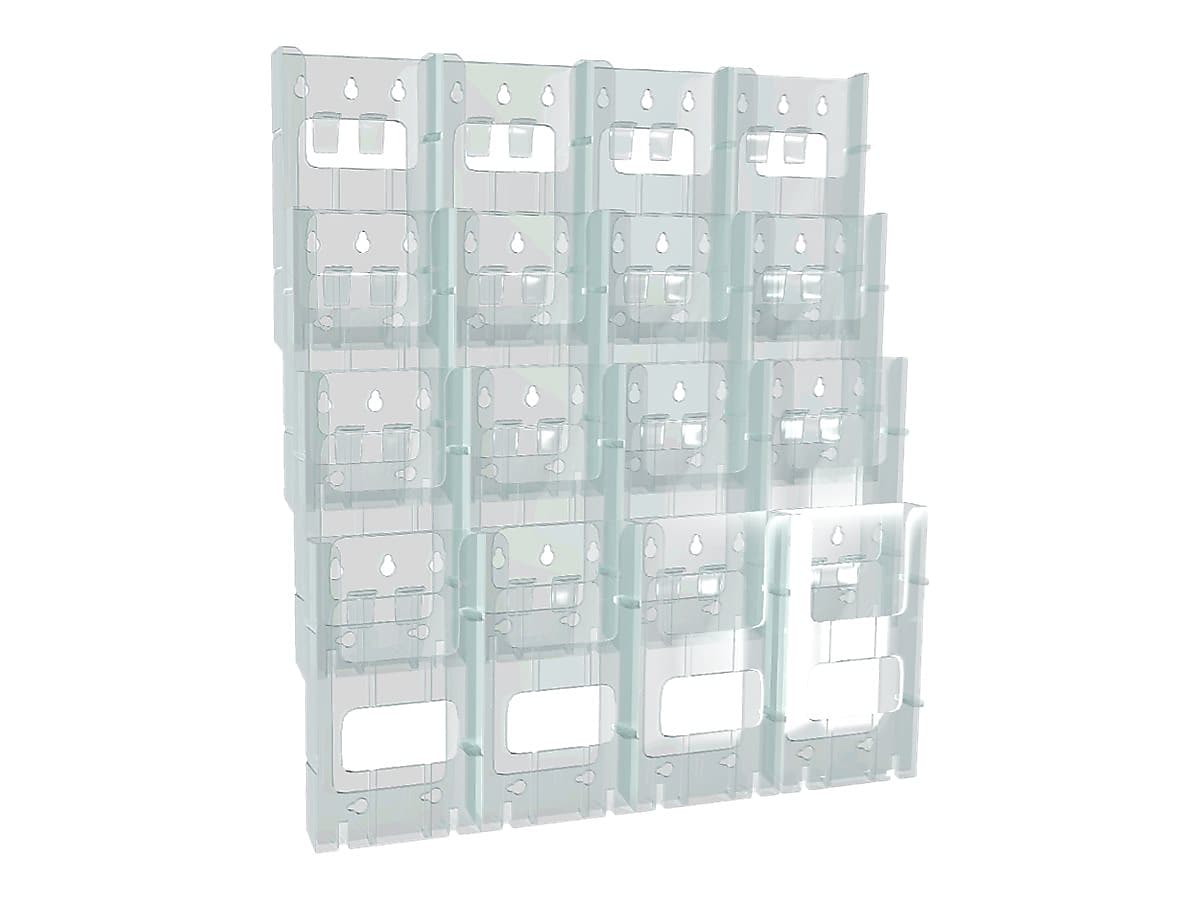 Azar Brochure Holder, 18" x 21.25", Vertical, Wall Mounted, Clear, Plastic (252324)