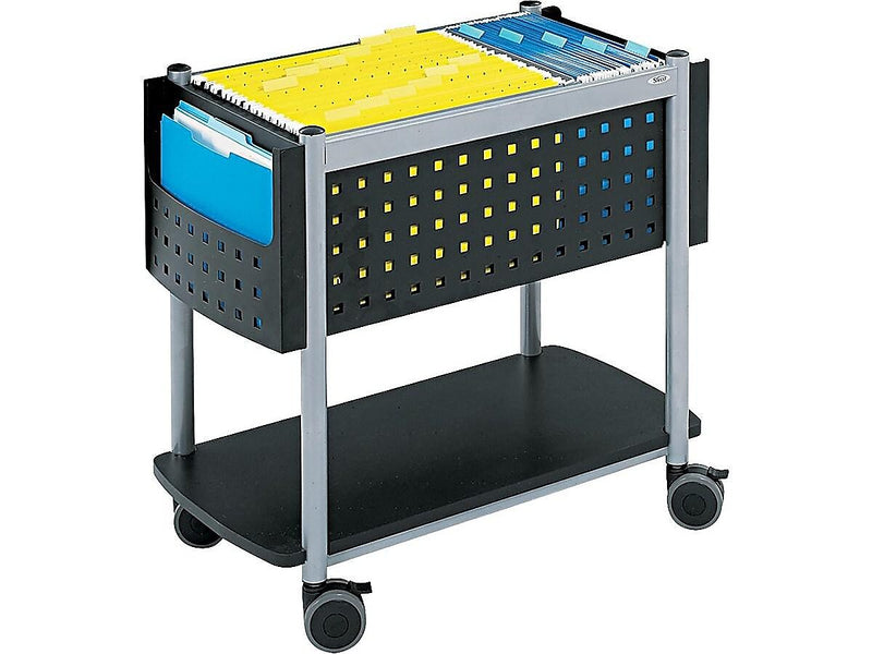 Safco Scoot Metal Mobile File Cart with Lockable Wheels, Black (5373BL)
