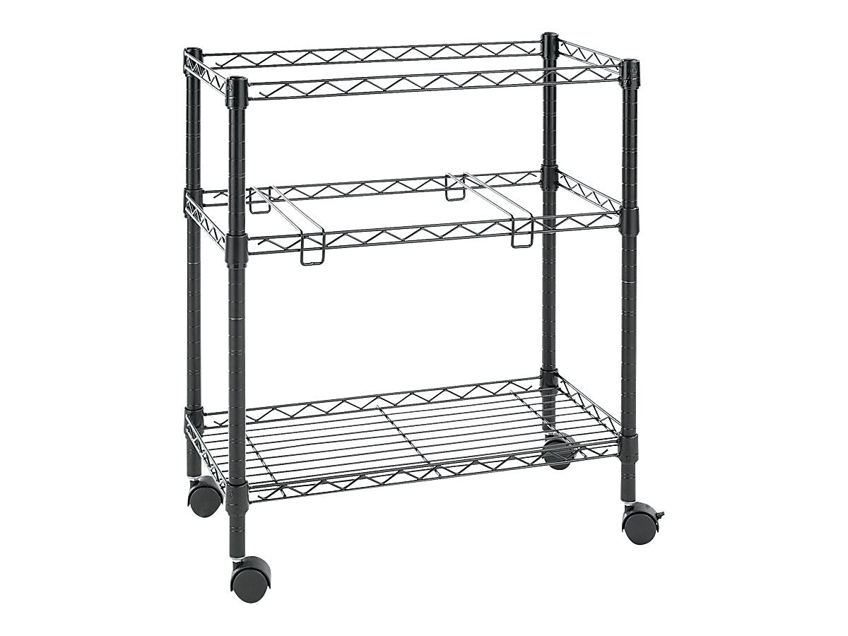 Alera Wire Mobile File Cart with Lockable Wheels, Black (ALEFW601426BL)