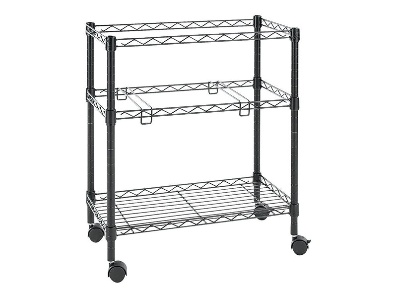 Alera Wire Mobile File Cart with Lockable Wheels, Black (ALEFW601426BL)