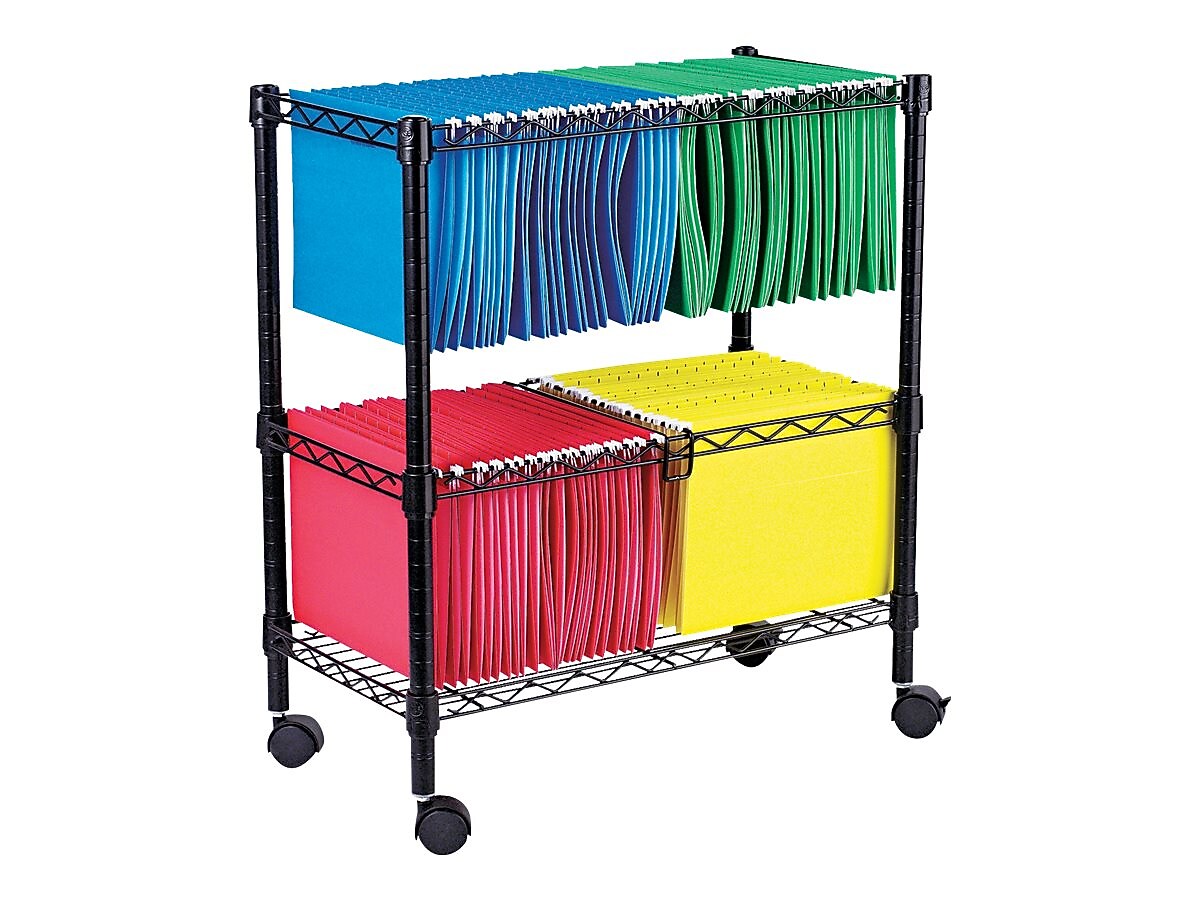 Alera Wire Mobile File Cart with Lockable Wheels, Black (ALEFW601426BL)