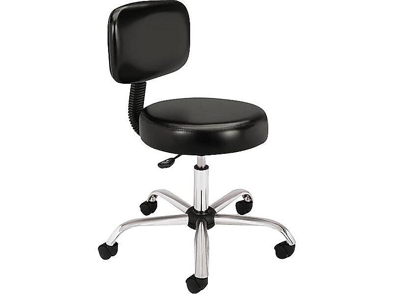 HON Armless Vinyl Medical Stool with Backrest, Black (HMTS11.EA11)