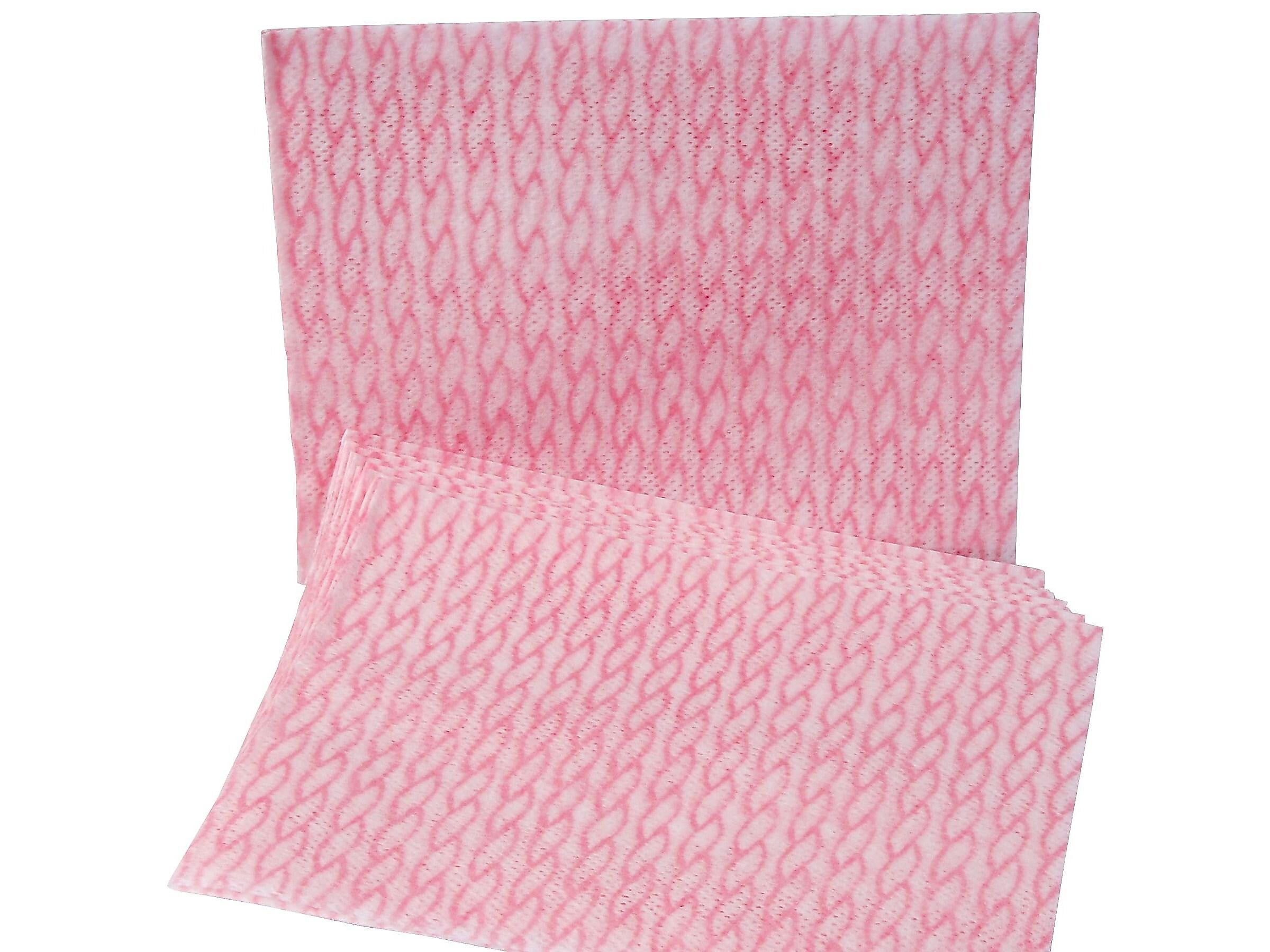 Georgia-Pacific R500 Poly Cleaning Wipers, 17" x 13", White/Pink, 240 Wipers/Box (29427)
