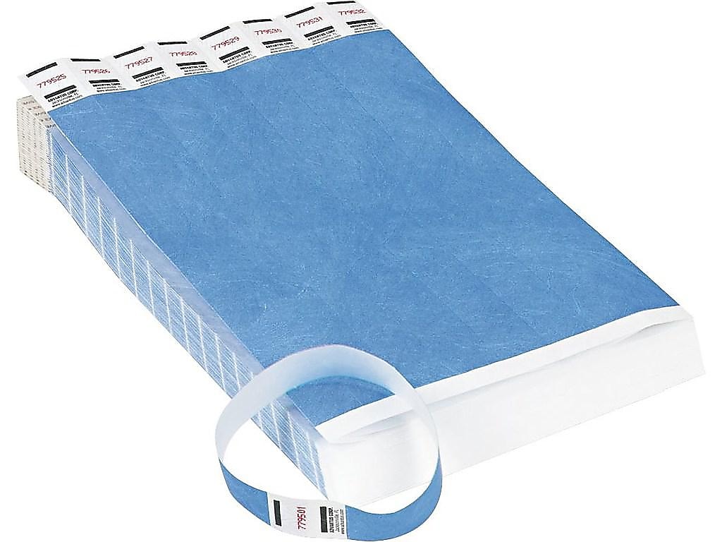 Advantus Sequentially Numbered Crowd Control Wristbands, Blue, 500/Pack (75513)
